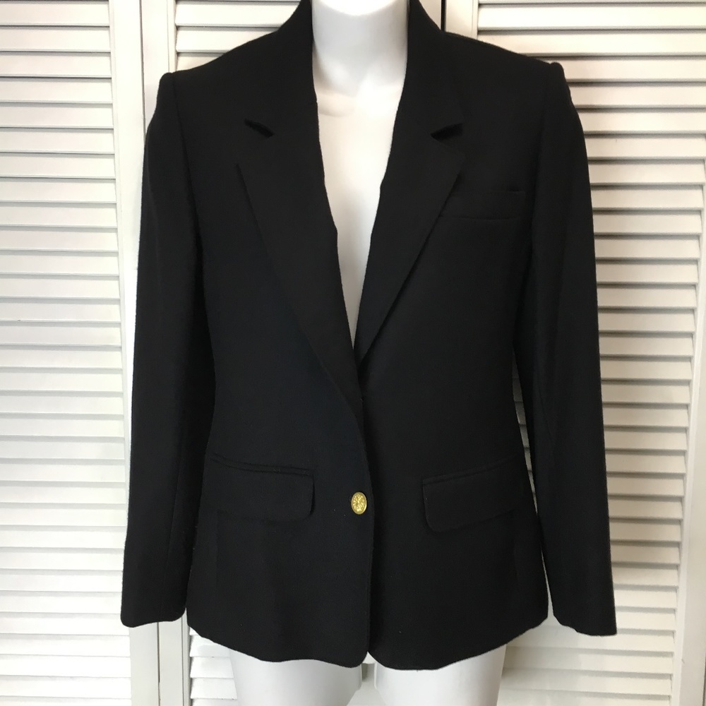 Black Wool Blazer Pendleton Petite 4P